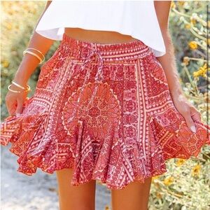 Vici Ruffle Mini Skirt Whitfield Paisley